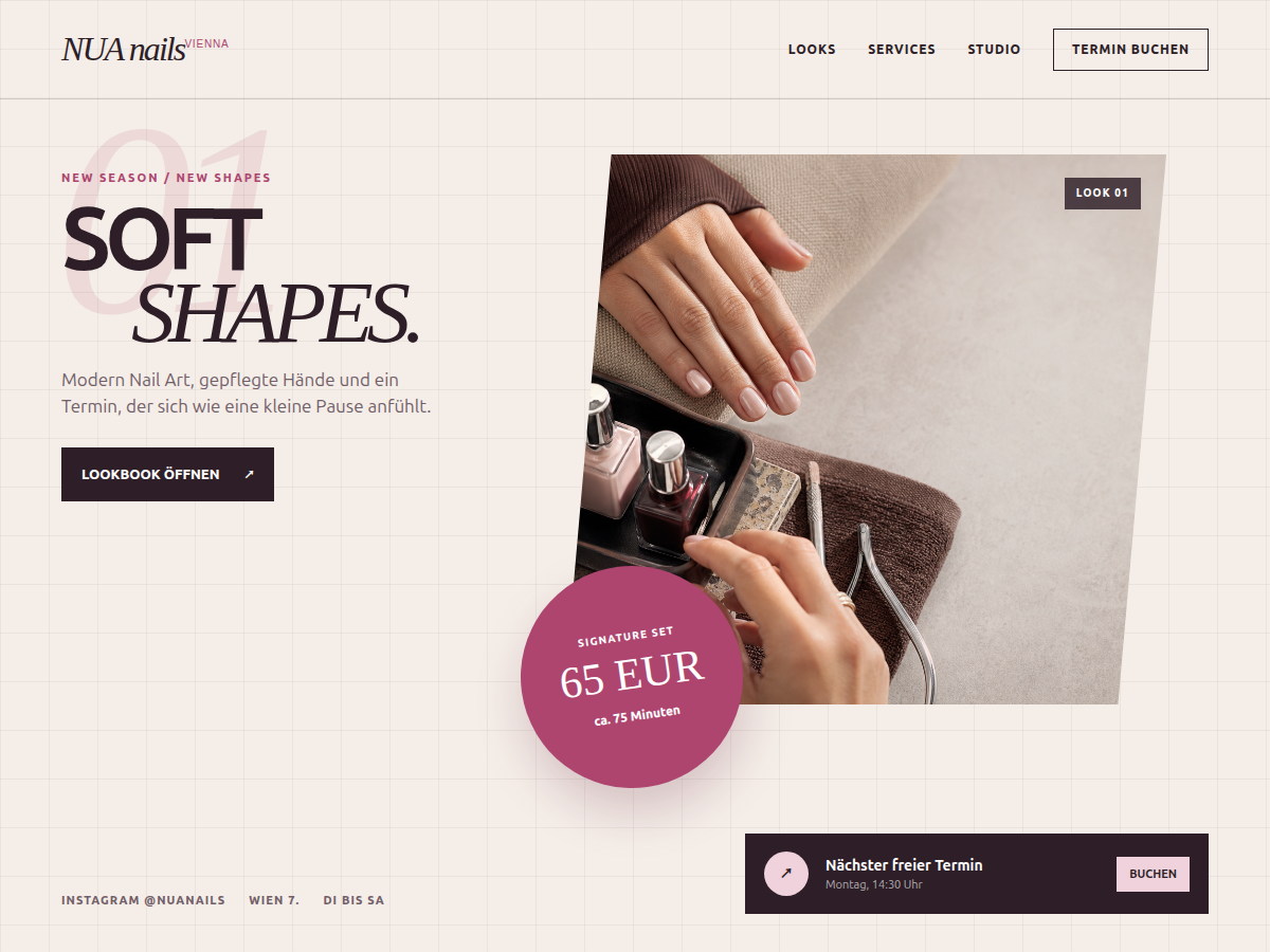 Website Design für ein Beauty Studio